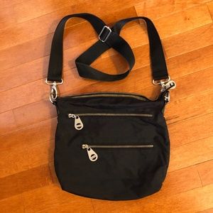 Baggallini black nylon cross-body travel bag